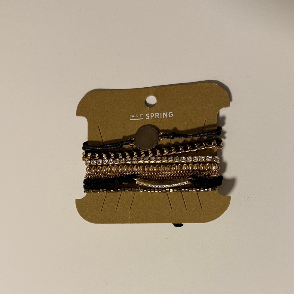 Call It Spring Elegant Gold and Black Bracelet Collection